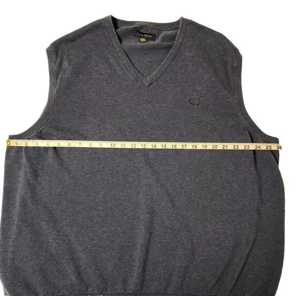Club Room Men's Size XXL 100% Cotton Vest Blue V-Neck - Picture 3 of 4